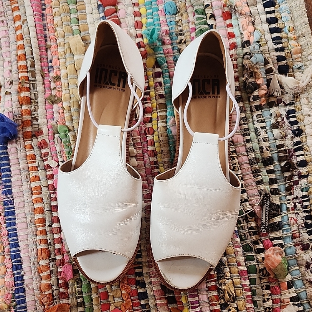 Fortress Of Inca Women's White Peep-Toe Shoes 39/9
